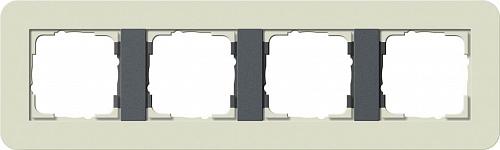 Рамка 4-постовая Gira E3 песочный/антрацит 0214427