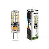 Лампа светодиодная Feron G4 2W 4000K прозрачная LB-420 25448