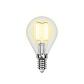 Лампа светодиодная филаментная Uniel E14 6W 3000K прозрачная LED-G45-6W/WW/E14/CL UL-00000197 - фото №1
