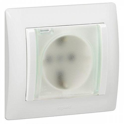 Розетка 2К+3 Legrand Galea Life 16A 250V с/з с крышкой безвинтовой зажим белая 771027