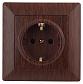 Розетка ЭРА Intro Solo Schuko 2P+E 16A 250V венге 4-202-10 Б0043317 - фото №1