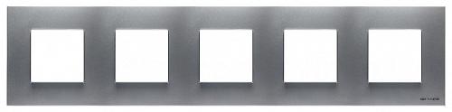 Рамка 5-постовая ABB Zenit серебро 2CLA227500N1301