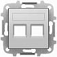Лицевая панель ABB Sky розетки 2хRJ12/RJ45 со шторками полем для надписи серебристый алюминий 2CLA851820A1301 - фото №1