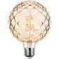 Лампа светодиодная филаментная REV VINTAGE GOLD G125 Е27 5W теплый свет груша 32449 2 - фото №2