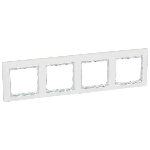 Рамка 4-постовая Legrand Valena белая/кристалл 774464
