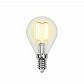 Лампа светодиодная филаментная Uniel E14 5W 4000K LED-G45-5W/NW/E14/CL/DIM GLA01TR UL-00002870 - фото №1