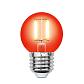 Лампа светодиодная филаментная Uniel E27 5W красная LED-G45-5W/RED/E27 GLA02RD UL-00002986 - фото №1