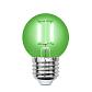 Лампа светодиодная филаментная Uniel E27 5W зеленая LED-G45-5W/GREEN/E27 GLA02GR UL-00002988 - фото №1