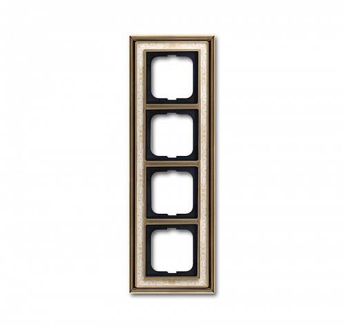Рамка 4-постовая ABB Dynasty латунь античная/белая роспись 2CKA001754A4593