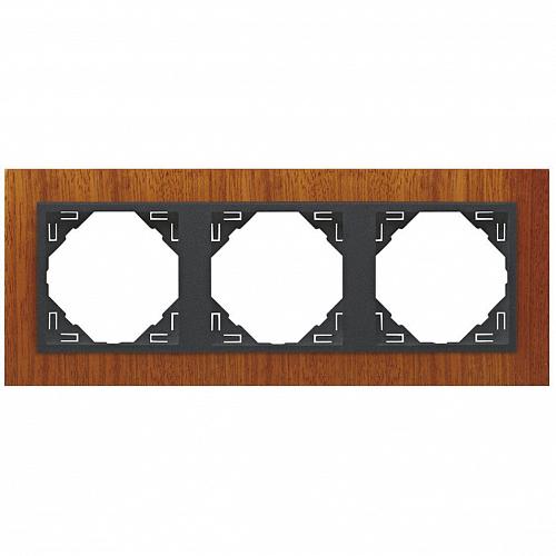 Рамка 3-постовая Efapel Logus 90 Arbore красное дерево/серый 90930 TMS
