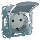 Розетка Schneider Electric Unica с/з со шторкамии крышкой 16A 250V MGU5.037.30TAZD - фото №1