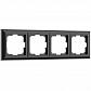 Рамка Werkel Fiore на 4 поста черный матовый W0042208 4690389160455 - фото №1