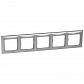 Рамка 5-постовая Legrand Valena алюминий 770155 - фото №1