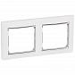 Рамка 2-постовая Legrand Valena белая/серебряный штрих 770492 - фото №1