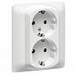 Розетка 2х2К+3 Legrand Galea Life 16A 250V с/з со шторками автоматические клеммы белая 771033 - фото №1