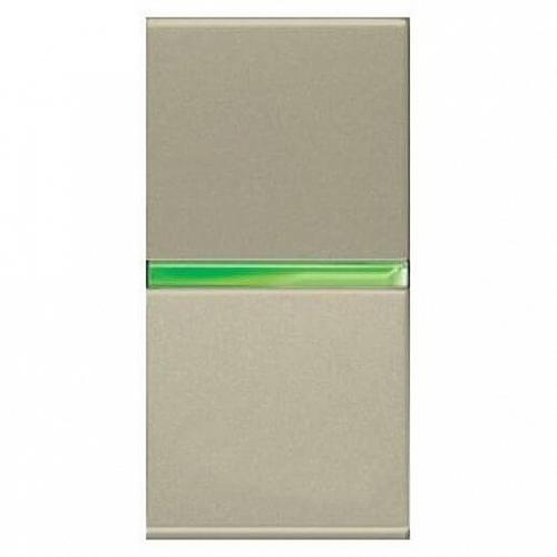 Выключатель одноклавишный ABB Zenit 16A 250V с подсветкой шампань 2CLA210150N1901