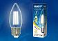 Лампа светодиодная филаментная диммируемая Uniel E27 5W 3000K прозрачная LED-C35-5W/WW/E27/CL/DIM UL-00003643 - фото №2