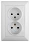 Розетка двойная ЭРА Intro Solo 2х2P 16A 250V белый 4-204-01 Б0043326 - фото №1