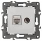 Розетка комбинированная RJ45+TV ЭРА Elegance 14-3110-01 Б0034314 - фото №1