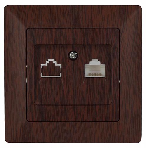 Розетка компьютерная RJ45 ЭРА Intro Solo венге 4-303-10 Б0043387