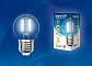 Лампа светодиодная филаментная Uniel E27 6W 4000K прозрачная LED-G45-6W/NW/E27/CL GLA01TR UL-00002208 - фото №2