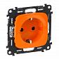 Розетка Legrand Valena Allure 16A 250V с/з с защитными шторками безвинтовой зажим оранжевая 754981 - фото №1
