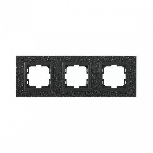 Рамка 3-постовая Mono Electric Style Granit чёрный гранит 107-610000-162