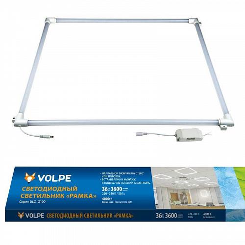 Встраиваемый светодиодный светильник (UL-00004086) Volpe ULO-Q190 6060-36W/4000K White