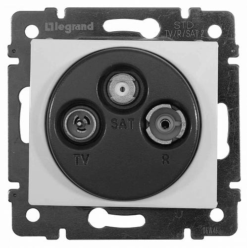 Розетка TV-FM-SAT проходная Legrand Valena белая 774437