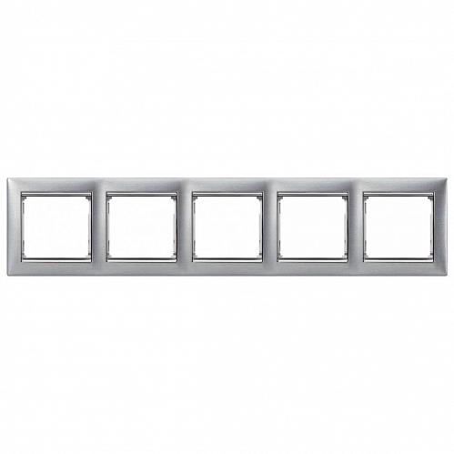 Рамка 5-постовая Legrand Valena алюминий матовый 770335