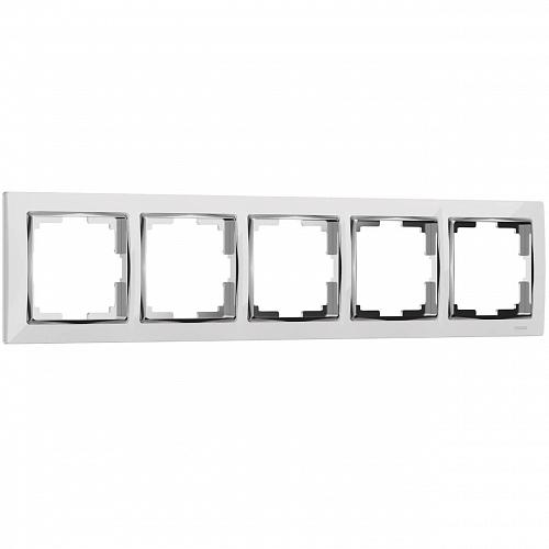 Рамка на 5 постов Werkel Snabb белый/хром W0051901 4690389160943