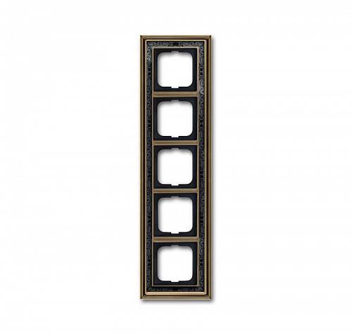 Рамка 5-постовая ABB Dynasty латунь античная/черная роспись 2CKA001754A4599