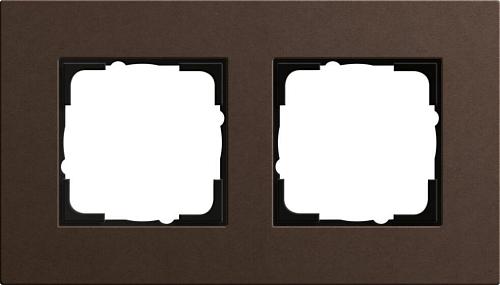 Рамка 2-постовая Gira Esprit Lenoleum-Multiplex коричневый 0212223