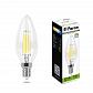Лампа светодиодная филаментнаядиммируемая Feron Е14 7W 4000K Свеча на ветру Прозрачная LB-166 25871 - фото №1