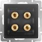 Акустическая розетка Werkel х4 серо-коричневая WL07-AUDIOx4 4690389059308 - фото №1