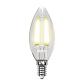 Лампа светодиодная филаментная Uniel E14 6W 4000K прозрачная LED-C35-6W/NW/E14/CL PLS02WH UL-00001373 - фото №1