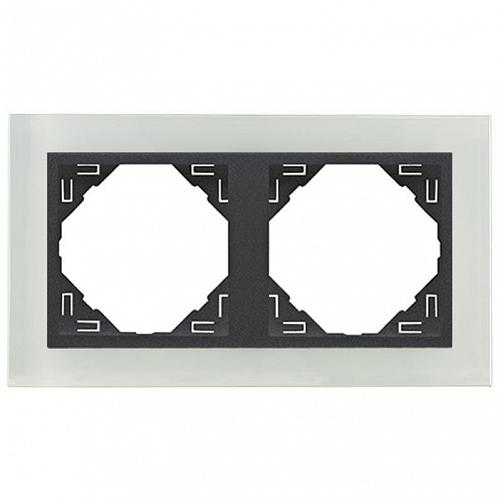 Рамка 2-постовая Efapel Logus 90 Crystal стекло/серый 90920 TCS