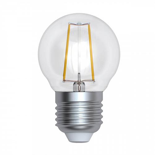 Лампа светодиодная филаментная Uniel E27 9W 3000K прозрачная LED-G45-9W/3000K/E27/CL PLS02WH UL-00005174