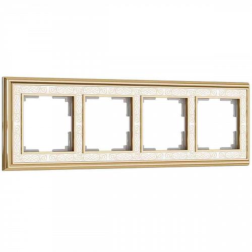 Рамка на 4 поста Werkel Palacio Gracia (золото/белый) W0041429 4690389159435