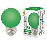 Лампа светодиодная Volpe E27 1W зеленая LED-G45-1W/GREEN/E27/FR/С UL-00005648