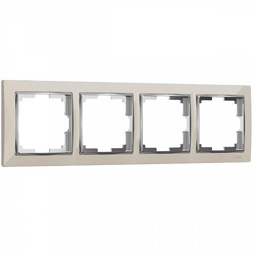 Рамка на 4 поста Werkel Snabb W0041903 слоновая кость/хром 4690389160912