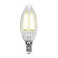 Лампа светодиодная филаментная Uniel E14 5W 3000K прозрачная LED-C35-5W/WW/E14/CL/MB GLM10TR UL-00002367 - фото №1