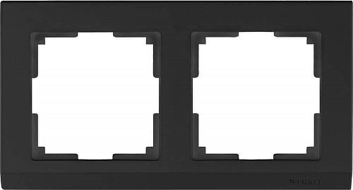 Рамка Werkel Stark на 2 поста черный WL04-Frame-02-silver/black 4690389048845