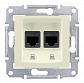 Розетка компьютерная 2хRJ45 Schneider Electric Sedna STP SDN5000147 - фото №1