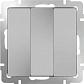 Выключатель трехклавишный серебряный WL06-SW-3G 4690389073441 - фото №1