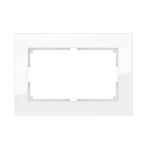 Рамка Werkel Favorit для двойной розетки белый стекло WL01-Frame-01-DBL 4690389073120