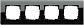 Рамка 4-постовая Gira Esprit C черное стекло 0214505 - фото №1