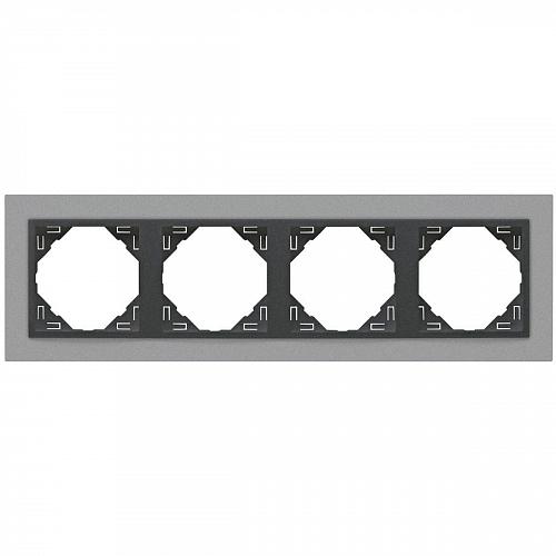 Рамка 4-постовая Efapel Logus 90 Animato алюминий/серый 90940 TAS