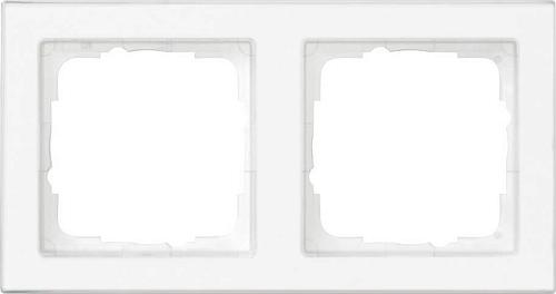 Рамка 2-постовая Gira E2 полностью надписываемая чисто-белый глянцевый 071222