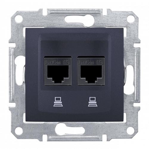 Розетка компьютерная 2хRJ45 Schneider Electric Sedna UTP SDN4800170